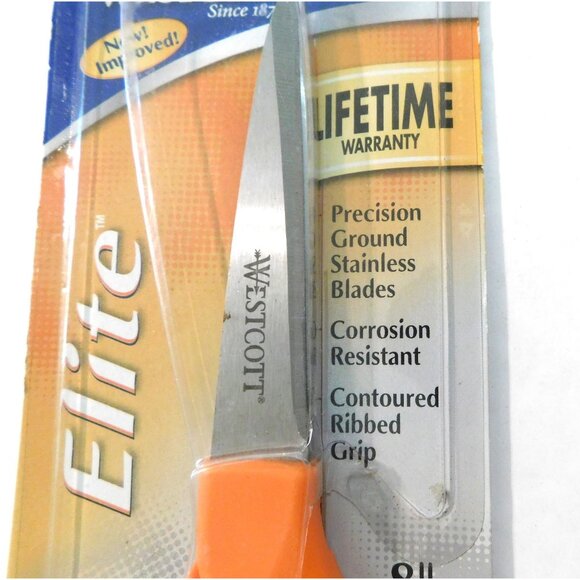 Westcott Elite Scissors 8" Straight Stainless Steel Contoured Ribbed Grip - Picture 2 of 4